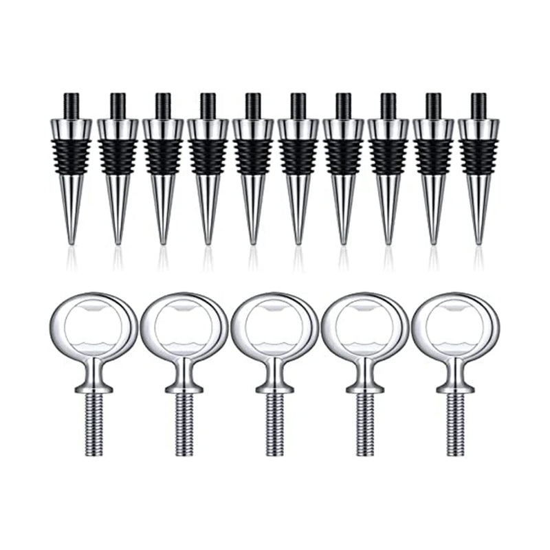 15Pcs Wine Stopper and Bottle Opener Inserts Set