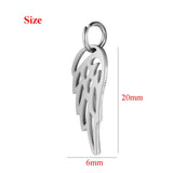 10Pcs Wing Charms Stainless Steel SIilver DIY Jewelry Making Necklace Bracelet
