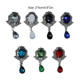10Pcs Flower Brooch Pin Rhinestone Breastpin Decorations Party Jewelry