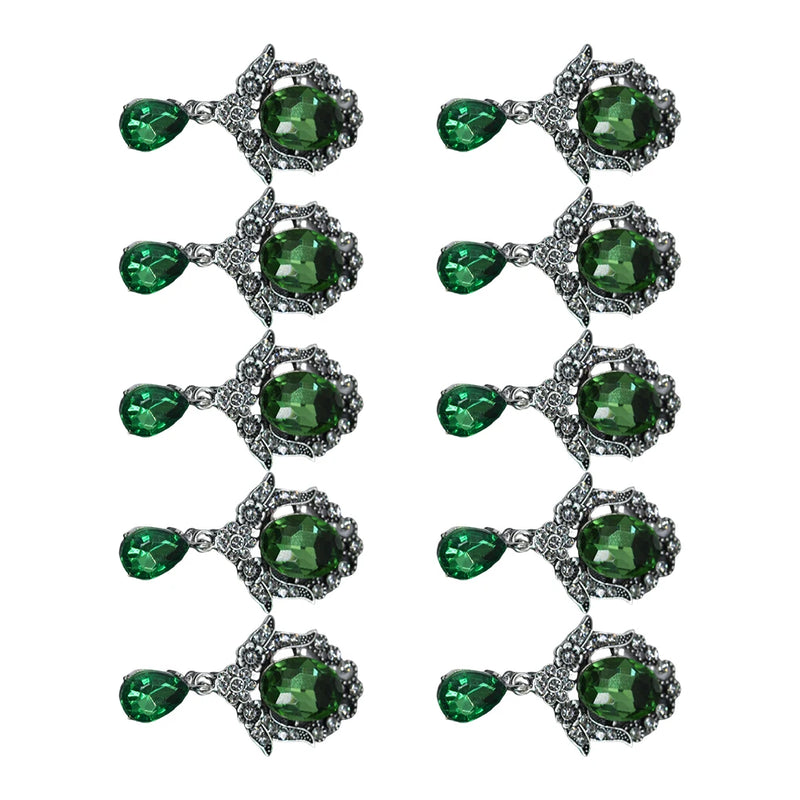 10Pcs Flower Brooch Pin Rhinestone Breastpin Decorations Party Jewelry