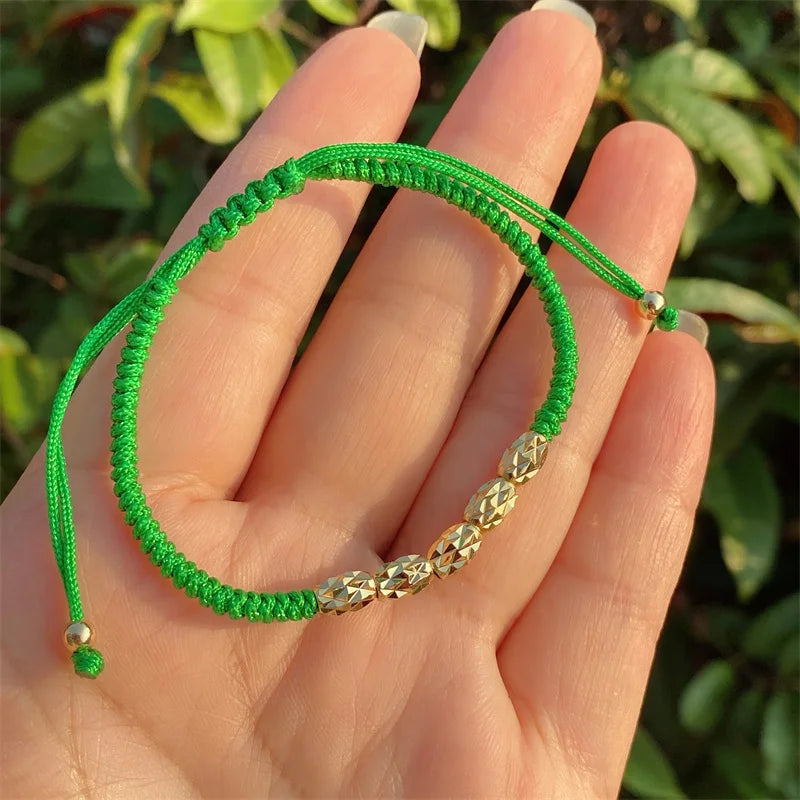 10Pcs Women Hand Woven Rope Adjustable Ball Lucky Bracelets