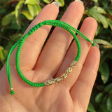 10Pcs Women Hand Woven Rope Adjustable Ball Lucky Bracelets