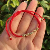 10Pcs Women Hand Woven Rope Adjustable Ball Lucky Bracelets