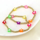 10Pcs Colorful Copper Ball Smile Heart Charm Bracelet