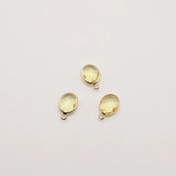 10Pcs Yellow Zircon Charms 18k Plated Pendant for Jewelry Making