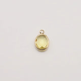 10Pcs Yellow Zircon Charms 18k Plated Pendant for Jewelry Making