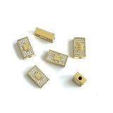 10Pcs Zirconia Pave Wheel Spacer Brass Disc Beads for Bracelet Necklace