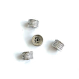 10Pcs Zirconia Pave Wheel Spacers Brass Beads Jewelry Findings