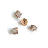 10Pcs Zirconia Pave Wheel Spacers Brass Beads Jewelry Findings