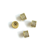 10Pcs Zirconia Pave Wheel Spacers Brass Beads Jewelry Findings