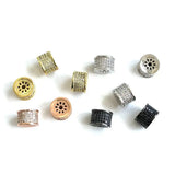 10Pcs Zirconia Pave Wheel Spacers Brass Beads Jewelry Findings