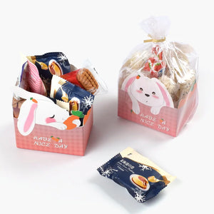 10Pcs Paper Rabbit Panda Candy Gift Bags Wedding Easter Decoration Supplies