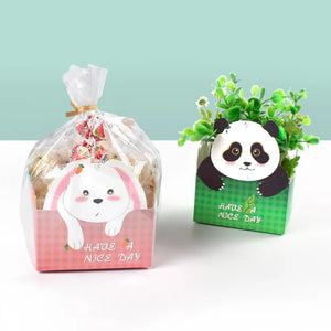 10Pcs Paper Rabbit Panda Candy Gift Bags Wedding Easter Decoration Supplies