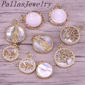 10Pcs CZ Pendant, Cubic Zirconia Micro Pave Charm, Necklace Jewelry Accessory
