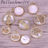 10Pcs CZ Pendant, Cubic Zirconia Micro Pave Charm, Necklace Jewelry Accessory