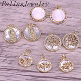 10Pcs CZ Pendant, Cubic Zirconia Micro Pave Charm, Necklace Jewelry Accessory