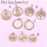 10Pcs CZ Pendant, Cubic Zirconia Micro Pave Charm, Necklace Jewelry Accessory