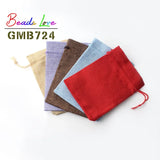 10Pcs 10*14cm Burlap Jute Bags Drawstring Velvet Gift Bags & Wedding Favor P