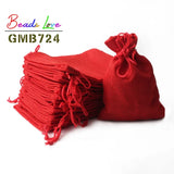 10Pcs 10*14cm Burlap Jute Bags Drawstring Velvet Gift Bags & Wedding Favor P