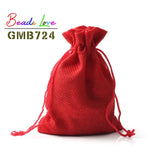 10Pcs 10*14cm Burlap Jute Bags Drawstring Velvet Gift Bags & Wedding Favor P