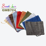 10Pcs 10*14cm Burlap Jute Bags Drawstring Velvet Gift Bags & Wedding Favor P