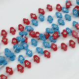 10Pcs/lot 10x14mm Red Hand Shape Shell Evil Eye Beads For DIY Jewelry
