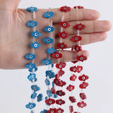 10Pcs/lot 10x14mm Red Hand Shape Shell Evil Eye Beads For DIY Jewelry