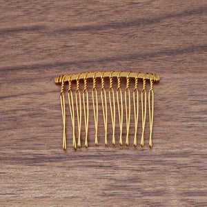 10Pcs Twisted Wire Hair Comb Base for DIY Hair Comb Clip