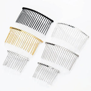 10Pcs Twisted Wire Hair Comb Base for DIY Hair Comb Clip