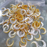 10Pcs 12MM Moon Shape Pink Yellow Mother Pearl Shell Beads DIY Earrings Jewelry