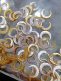 10Pcs 12MM Moon Shape Pink Yellow Mother Pearl Shell Beads DIY Earrings Jewelry