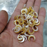 10Pcs 12MM Moon Shape Pink Yellow Mother Pearl Shell Beads DIY Earrings Jewelry
