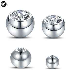 10Pcs Titanium Screw Gem Balls Body Jewelry Rings