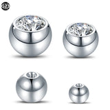 10Pcs Titanium Screw Gem Balls Body Jewelry Rings