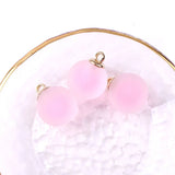 10Pcs 16mm Acrylic Frosted Beads Charms for Jewelry Making