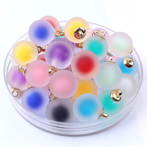 10Pcs 16mm Acrylic Frosted Beads Charms for Jewelry Making