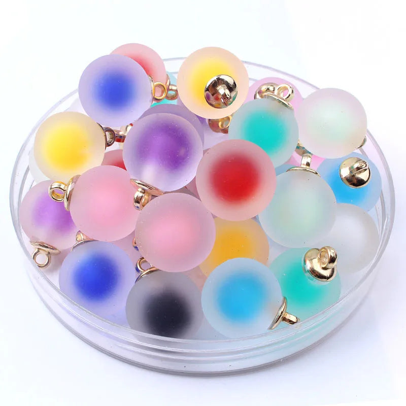 10Pcs 16mm Acrylic Frosted Beads Charms for Jewelry Making