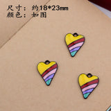 10Pcs 18*23mm Colorful Heart Enamel Charms DIY Necklace Earrings Jewelry