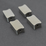 10Pcs Stainless Steel Logo Engraved Rectangle Beads DIY Jewelry Bracelets