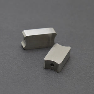 10Pcs Stainless Steel Logo Engraved Rectangle Beads DIY Jewelry Bracelets