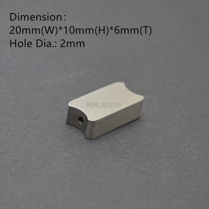 10Pcs Stainless Steel Logo Engraved Rectangle Beads DIY Jewelry Bracelets