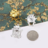 10Pcs 3D Chinese Architecture Alloy Charms Jewelry Making DIY Finding