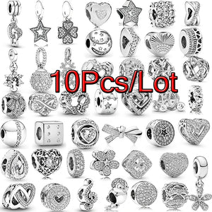 10Pcs Crystal Charms Beads Pendant For DIY Bracelets Necklaces