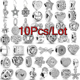 10Pcs Crystal Charms Beads Pendant For DIY Bracelets Necklaces