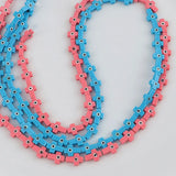 10Pcs/lot Pink Cross Evils Eye Shell Beads 7x10mm