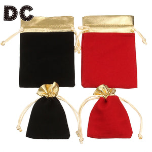 10Pcs/lot Red/Black Velvet Bag Drawstring Pouch Jewelry Packaging Storage