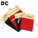 10Pcs/lot Red/Black Velvet Bag Drawstring Pouch Jewelry Packaging Storage