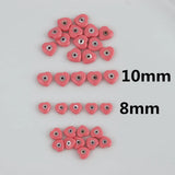 10Pcs Natural Pink Shell Beads Mother-of-pearl Evil Eyes Beads DIY Jewelry