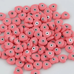 10Pcs Natural Pink Shell Beads Mother-of-pearl Evil Eyes Beads DIY Jewelry