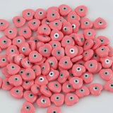 10Pcs Natural Pink Shell Beads Mother-of-pearl Evil Eyes Beads DIY Jewelry